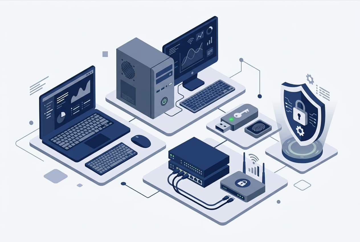 Laptops desktops networking security hardware